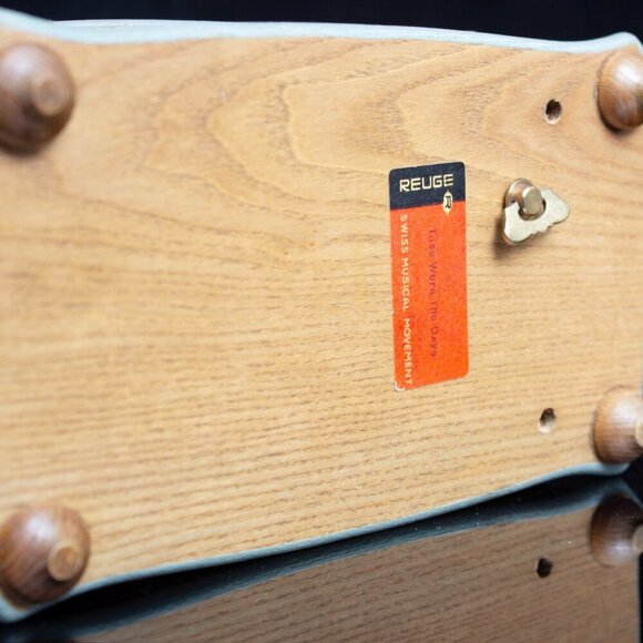 Vintage Reuge Swiss Musical Jewelry Box With Anri Hand-Painted Floral Design - Picture 6 of 11